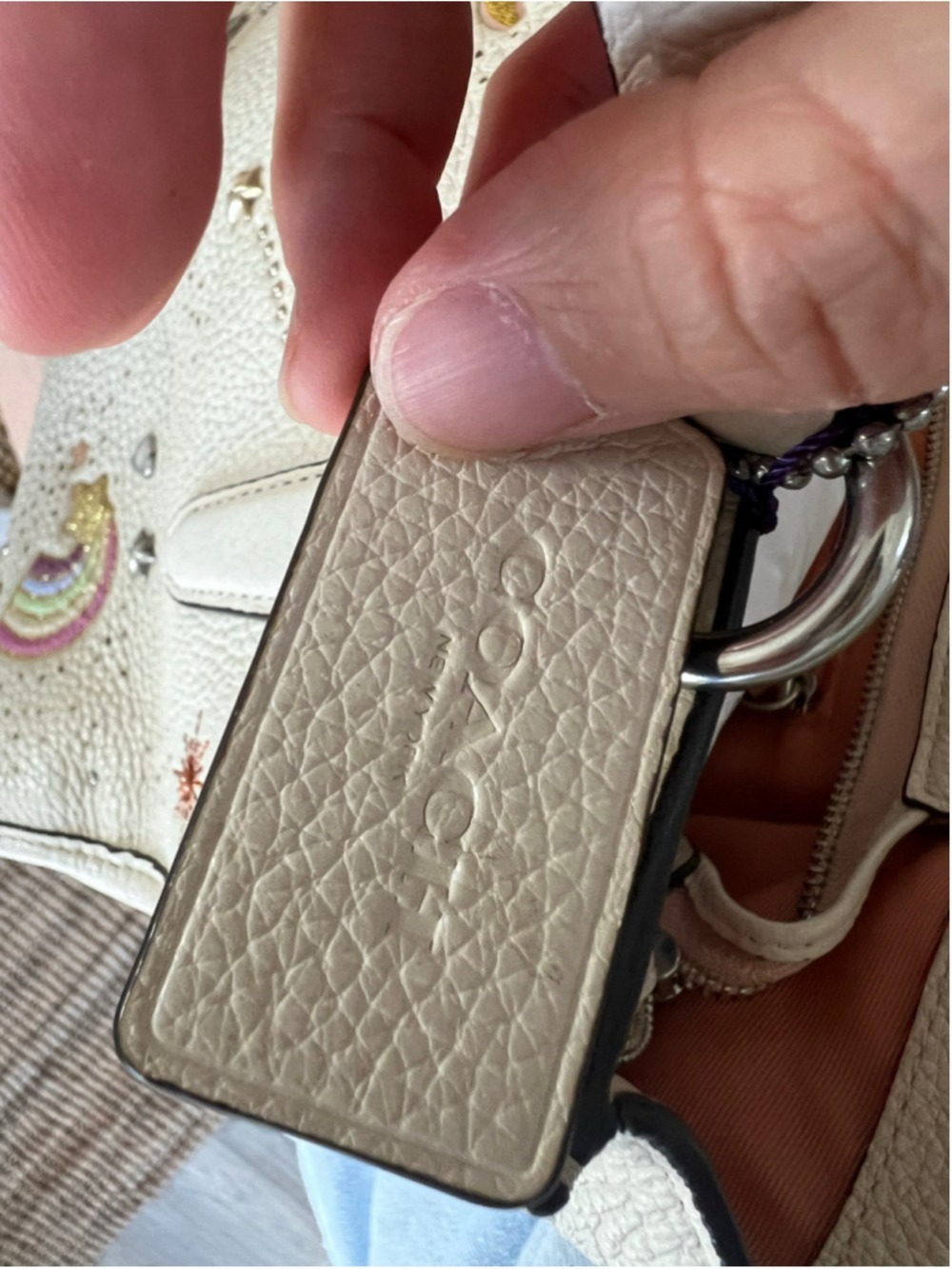 RARE Coach NASA Crosby Satchel Chalk Leather Space Planet Embroidery Stars Asia - Picture 13 of 16